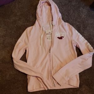 Light pink Hollister light weight zip up sweatshir